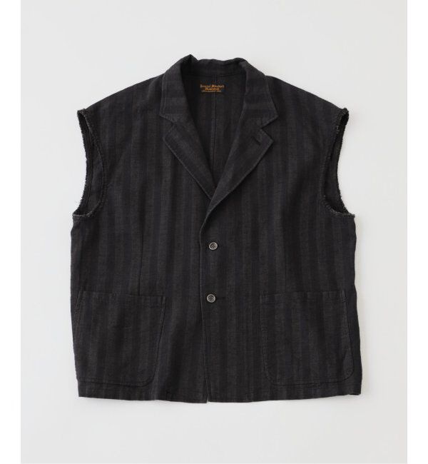 J.S.Homestead「J.S.Homestead / ヘリンボーン スリーブレス ジャケット」|その他|ブラック