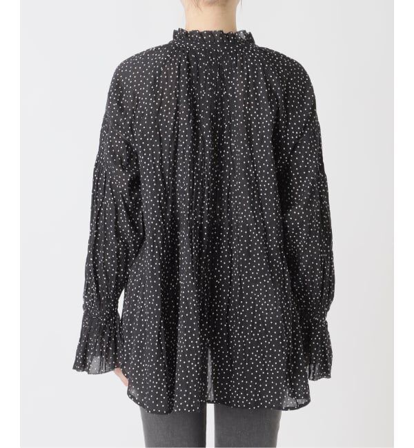 JOURNAL STANDARD relume「《予約》［26SS新作］コットンボイルクリンクルタックフリルプルオーバー（ドット柄）」|シャツ・ブラウス|