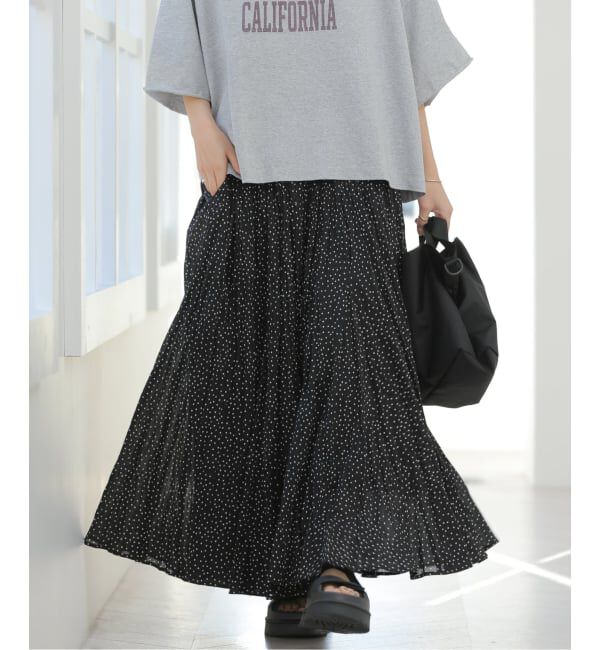 JOURNAL STANDARD relume「《予約》［26SS新作］コットンボイルクリンクルマーメイドスカート（ドット柄）」|スカート|