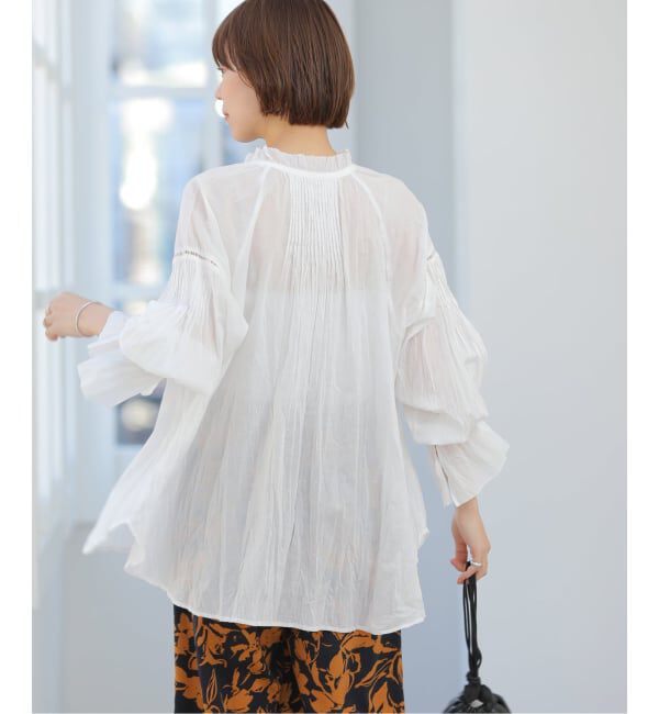 JOURNAL STANDARD relume「《予約》［26SS新作］コットンボイルクリンクルタックフリルプルオーバー」|シャツ・ブラウス|
