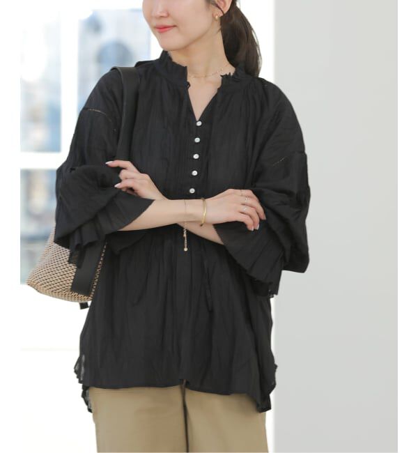 JOURNAL STANDARD relume「《予約》［26SS新作］コットンボイルクリンクルタックフリルプルオーバー」|シャツ・ブラウス|