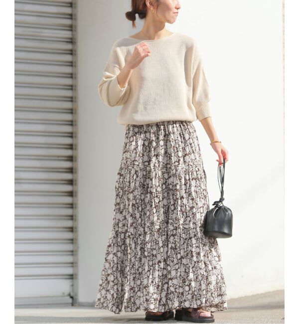 JOURNAL STANDARD relume「《WEB限定追加予約 / 新色》コットンボイルクリンクルティアードスカート（柄）」|スカート|