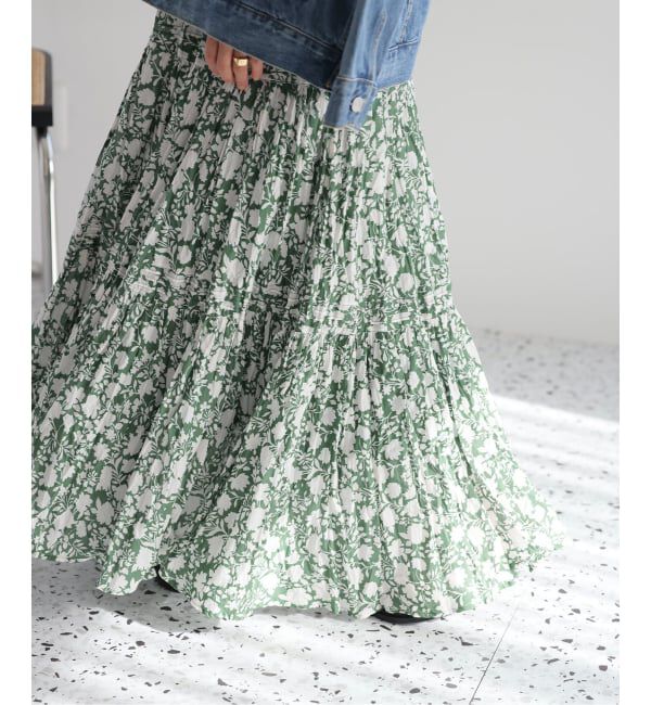 JOURNAL STANDARD relume「《WEB限定追加予約 / 新色》コットンボイルクリンクルティアードスカート（柄）」|スカート|