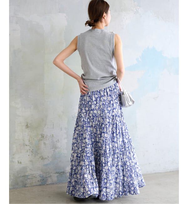 JOURNAL STANDARD relume「《WEB限定追加予約 / 新色》コットンボイルクリンクルティアードスカート（柄）」|スカート|