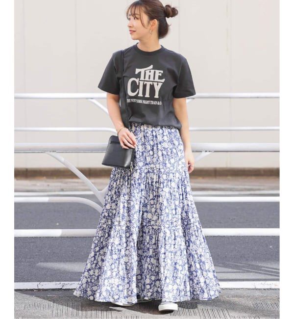 JOURNAL STANDARD relume「《WEB限定追加予約 / 新色》コットンボイルクリンクルティアードスカート（柄）」|スカート|