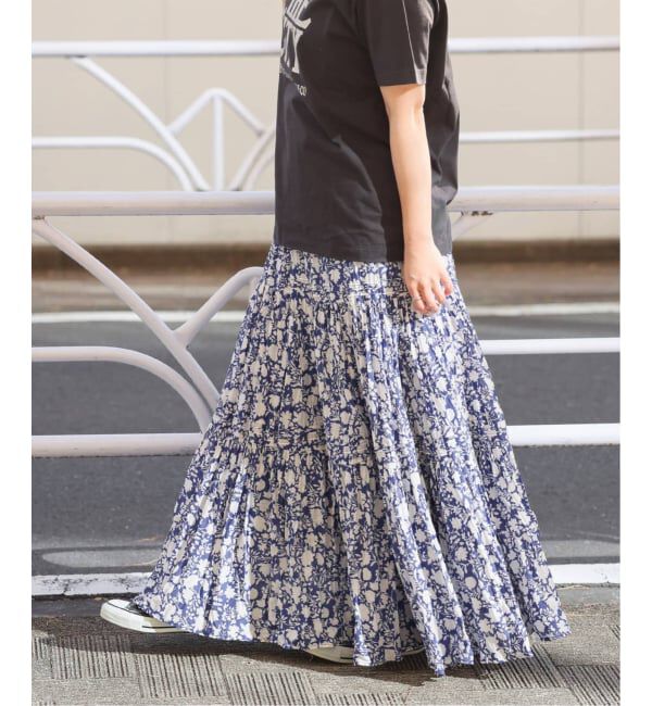 JOURNAL STANDARD relume「《WEB限定追加予約 / 新色》コットンボイルクリンクルティアードスカート（柄）」|スカート|