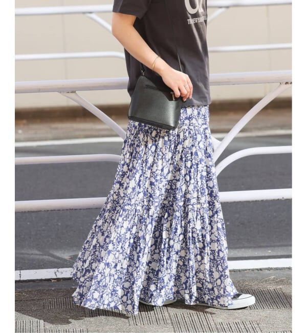 JOURNAL STANDARD relume「《WEB限定追加予約 / 新色》コットンボイルクリンクルティアードスカート（柄）」|スカート|