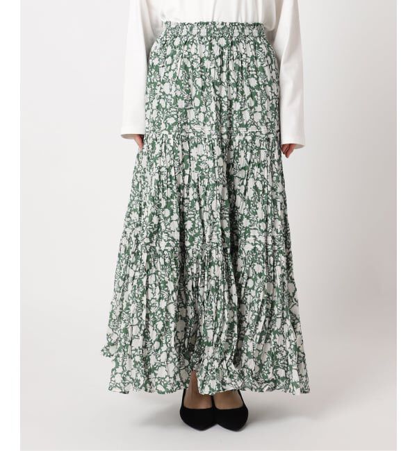 JOURNAL STANDARD relume「《WEB限定追加予約 / 新色》コットンボイルクリンクルティアードスカート（柄）」|スカート|