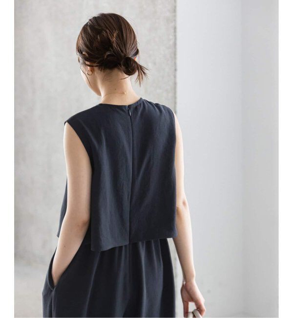 NOBLE「《追加》ダブルクレープスリーブレスオールインワン2」|オールインワン|