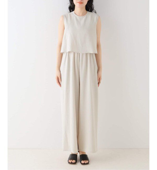 NOBLE「《追加》ダブルクレープスリーブレスオールインワン2」|オールインワン|