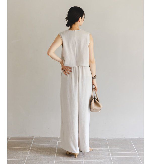 NOBLE「《追加》ダブルクレープスリーブレスオールインワン2」|オールインワン|