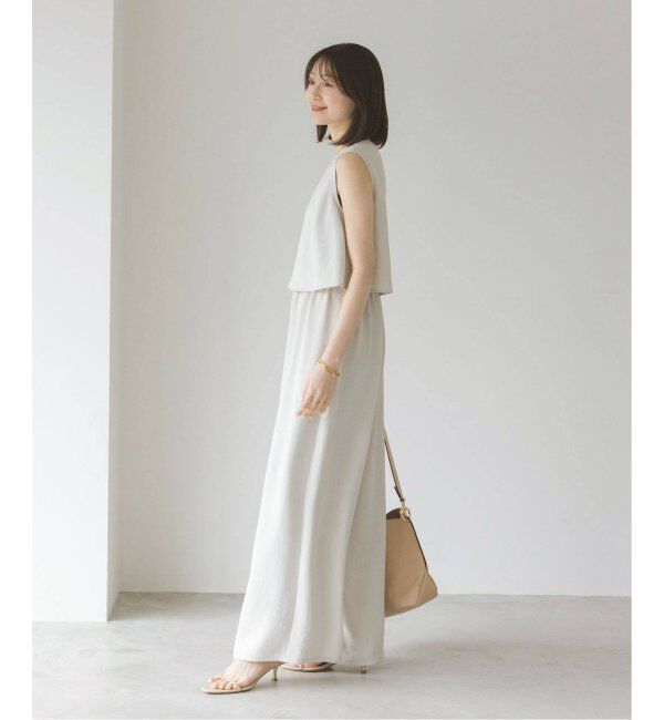 NOBLE「《追加》ダブルクレープスリーブレスオールインワン2」|オールインワン|