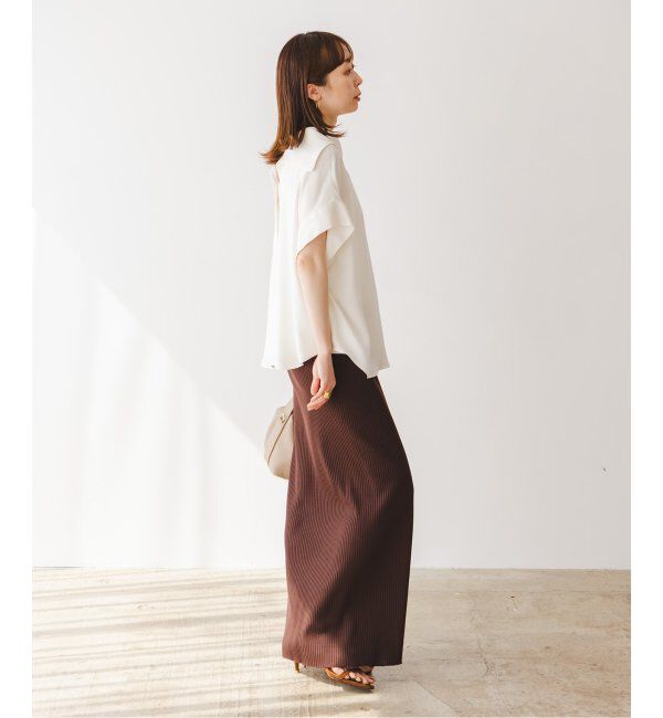 NOBLE「《追加》【洗える】2WAYワイドカラーキュプラブラウス」|シャツ・ブラウス|