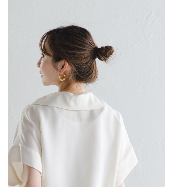 NOBLE「《追加》【洗える】2WAYワイドカラーキュプラブラウス」|シャツ・ブラウス|