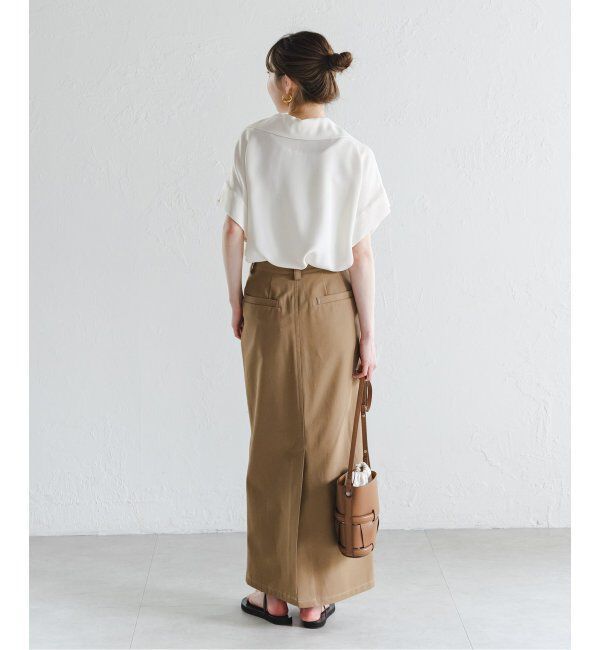 NOBLE「《追加》【洗える】2WAYワイドカラーキュプラブラウス」|シャツ・ブラウス|