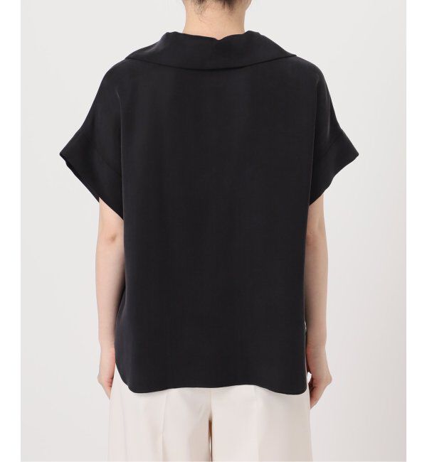 NOBLE「《追加》【洗える】2WAYワイドカラーキュプラブラウス」|シャツ・ブラウス|