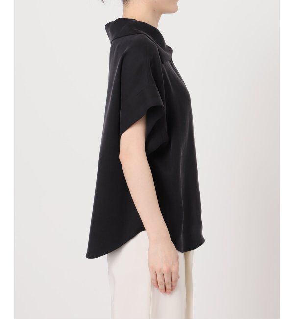 NOBLE「《追加》【洗える】2WAYワイドカラーキュプラブラウス」|シャツ・ブラウス|