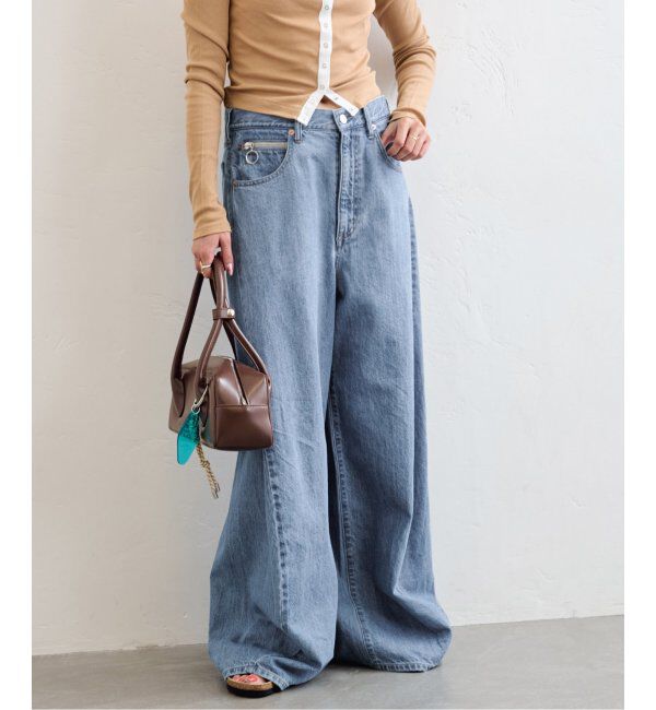 U by SPICK&SPAN「《追加》フローストルーズバレルレッグデニム」|デニム|