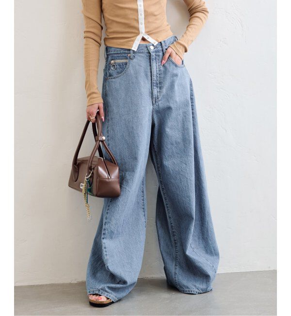 U by SPICK&SPAN「《追加》フローストルーズバレルレッグデニム」|デニム|