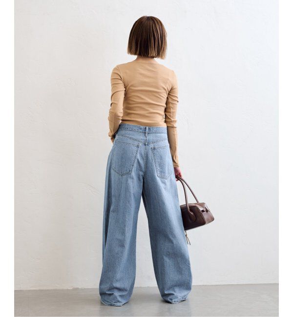 U by SPICK&SPAN「《追加》フローストルーズバレルレッグデニム」|デニム|