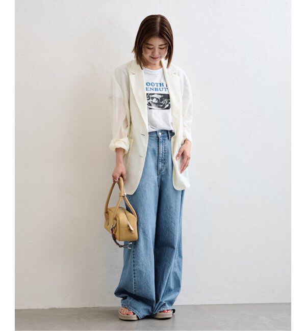 U by SPICK&SPAN「《追加》フローストルーズバレルレッグデニム」|デニム|