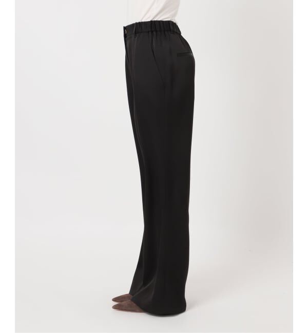 NOBLE「《予約・新色》ルナサテンナローフレアタックパンツ」|スラックス|