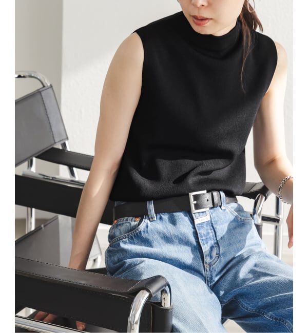 NOBLE「《追加予約》ボトルネックスリーブレスニット」|ニット・セーター|ブラック