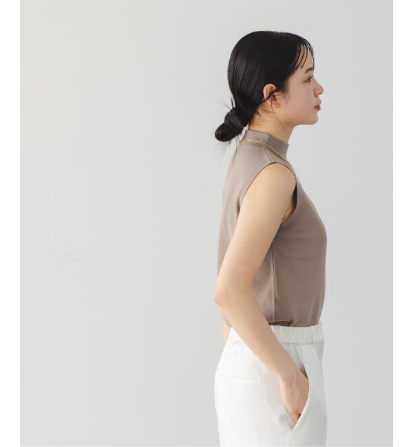 NOBLE「《追加予約》ボトルネックスリーブレスニット」|ニット・セーター|