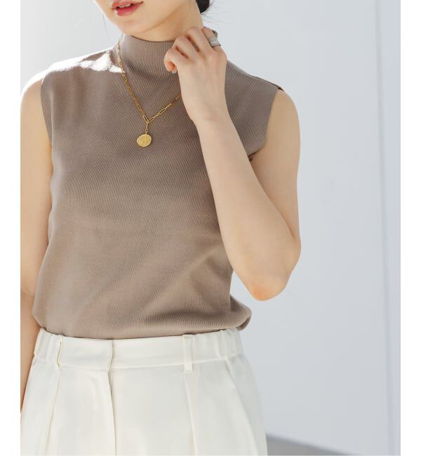 NOBLE「《追加予約》ボトルネックスリーブレスニット」|ニット・セーター|ブラウン D