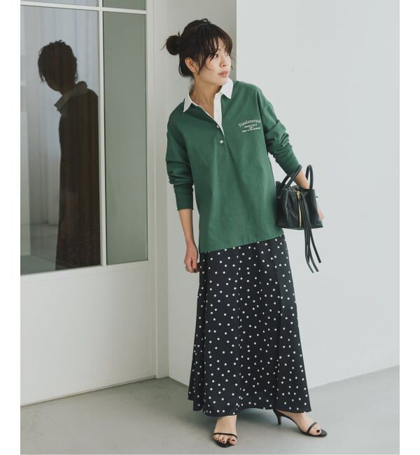 Spick and Span「《予約》ドットサテンフレアスカート」|スカート|