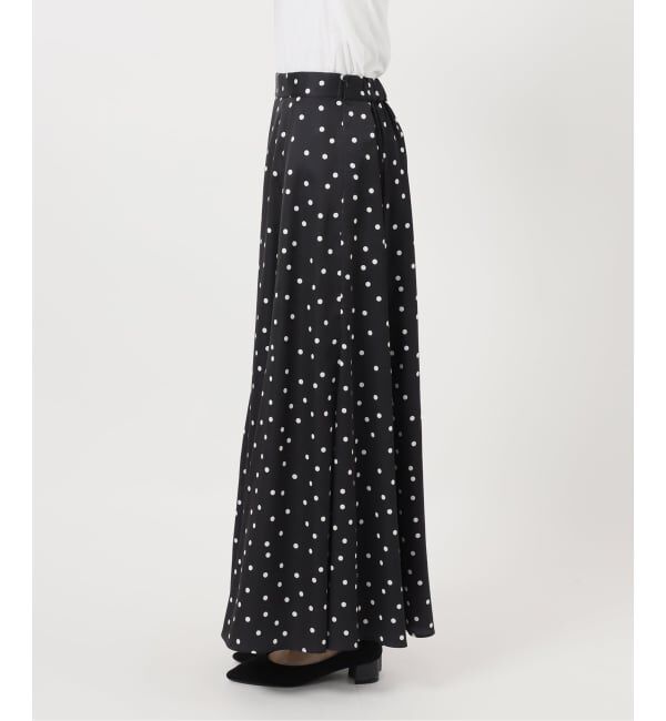 Spick and Span「《予約》ドットサテンフレアスカート」|スカート|