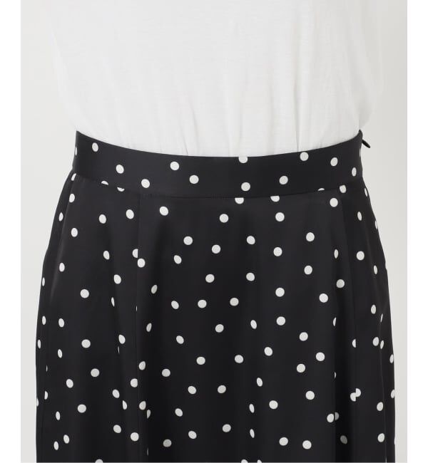 Spick and Span「《予約》ドットサテンフレアスカート」|スカート|