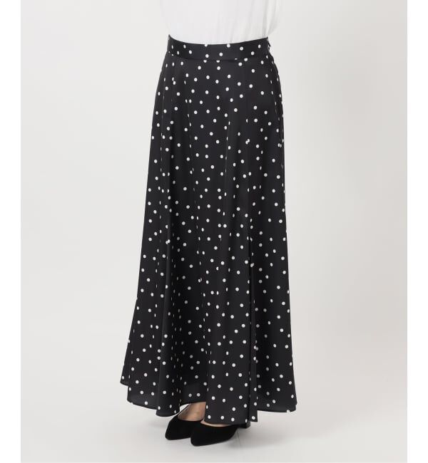 Spick and Span「《予約》ドットサテンフレアスカート」|スカート|