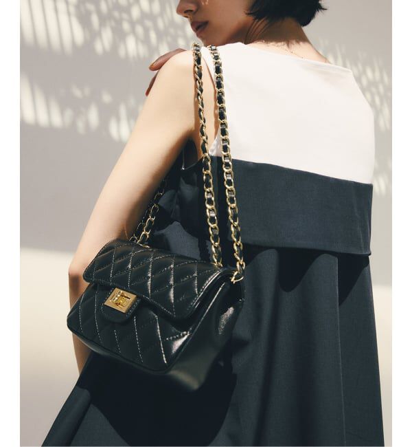  「MILOS / ミロス キルティングチェーンバッグ」|ショルダー・メッセンジャー|ブラック