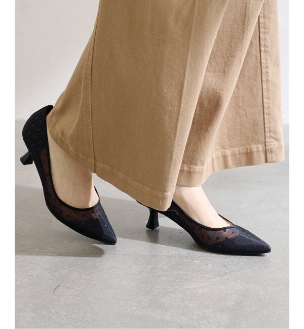  「《追加》5cmポインテッドチュールドットパンプス」|パンプス|