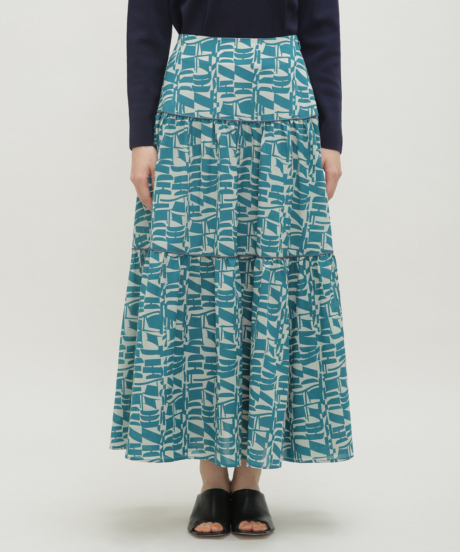 nano･universe「LB.03/幾何学柄ティアードスカート」|スカート|