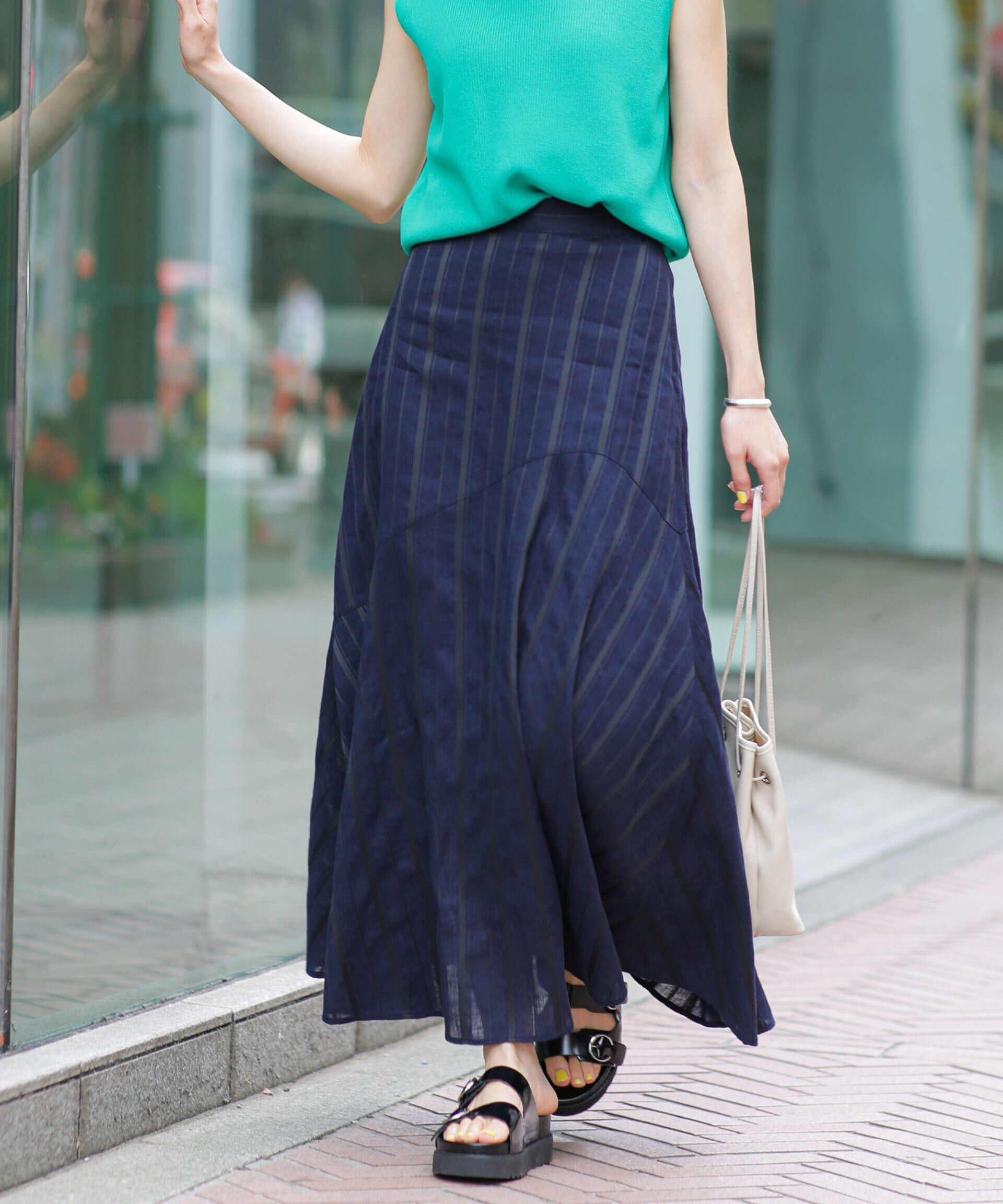 nano･universe「LB.03/リネンブレンドフレアーマキシスカート」|スカート|パターン1