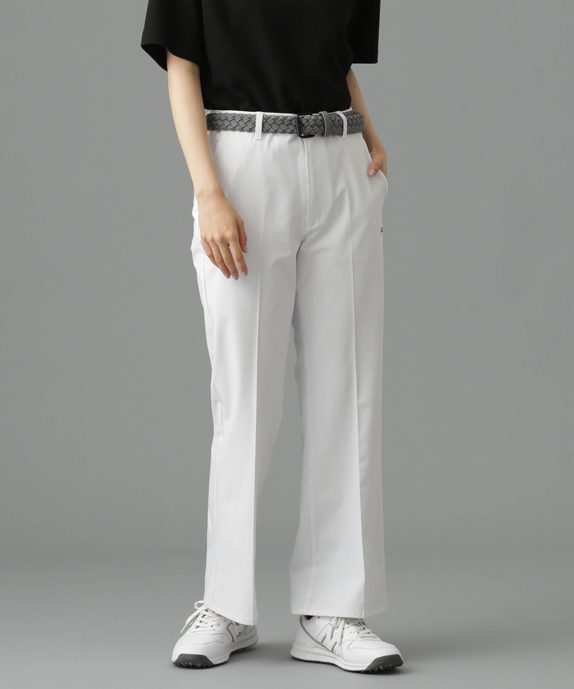 nano･universe「beats per minute/タック入りフレアパンツ」|チノ|ホワイト