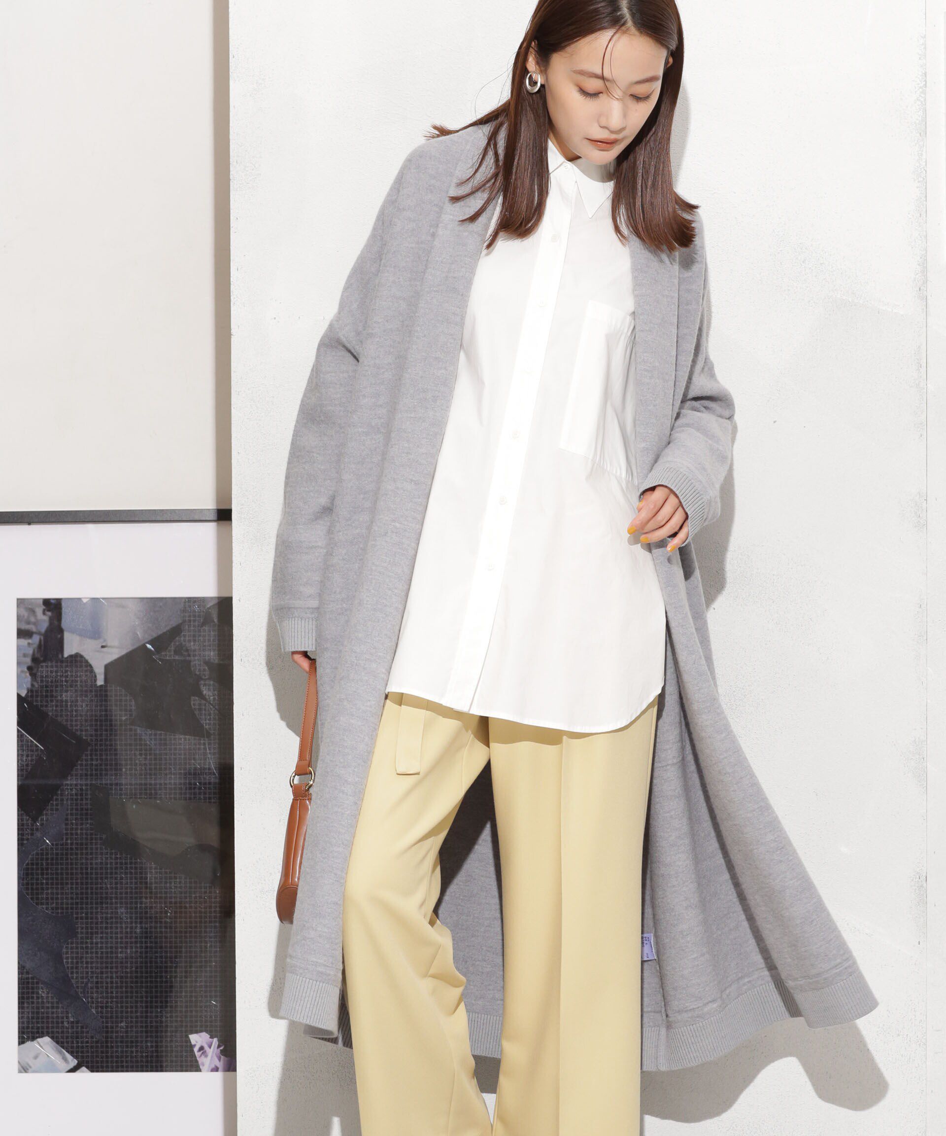 nano･universe「ウール圧縮ニットガウン」|ニット・セーター|トップグレー4