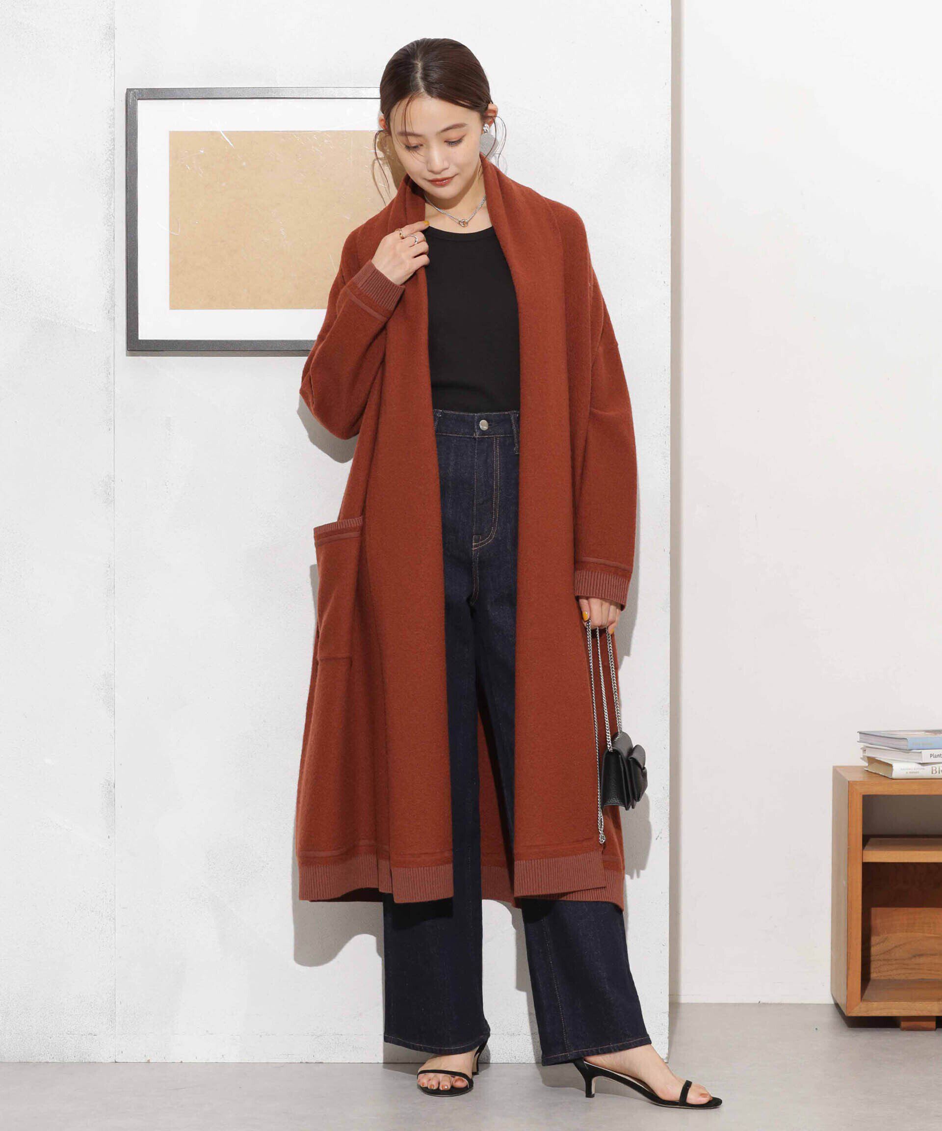 nano･universe「ウール圧縮ニットガウン」|ニット・セーター|