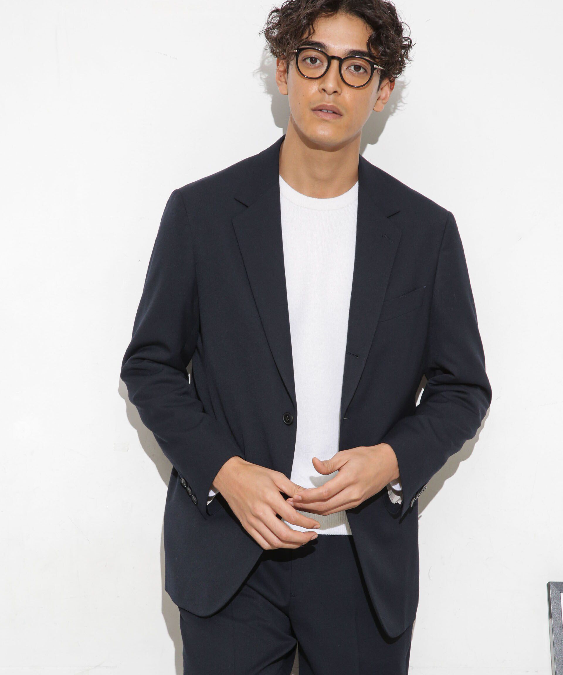 nano･universe「｢ESSENTIALLINE｣TWソリッドシングルジャケット」|スーツ|ネイビー