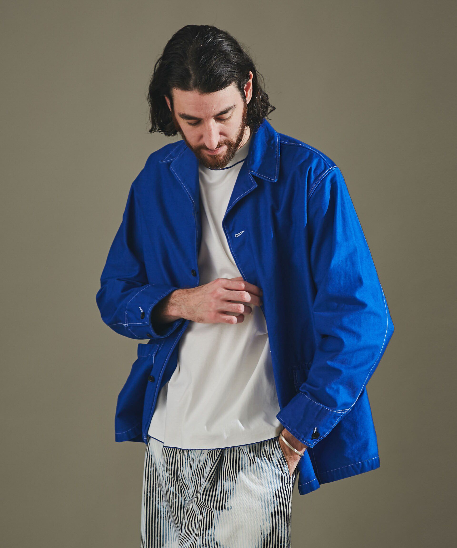 nano･universe「モールスキンガーメントダイシャツブルゾン」|ブルゾン・スタジャン|