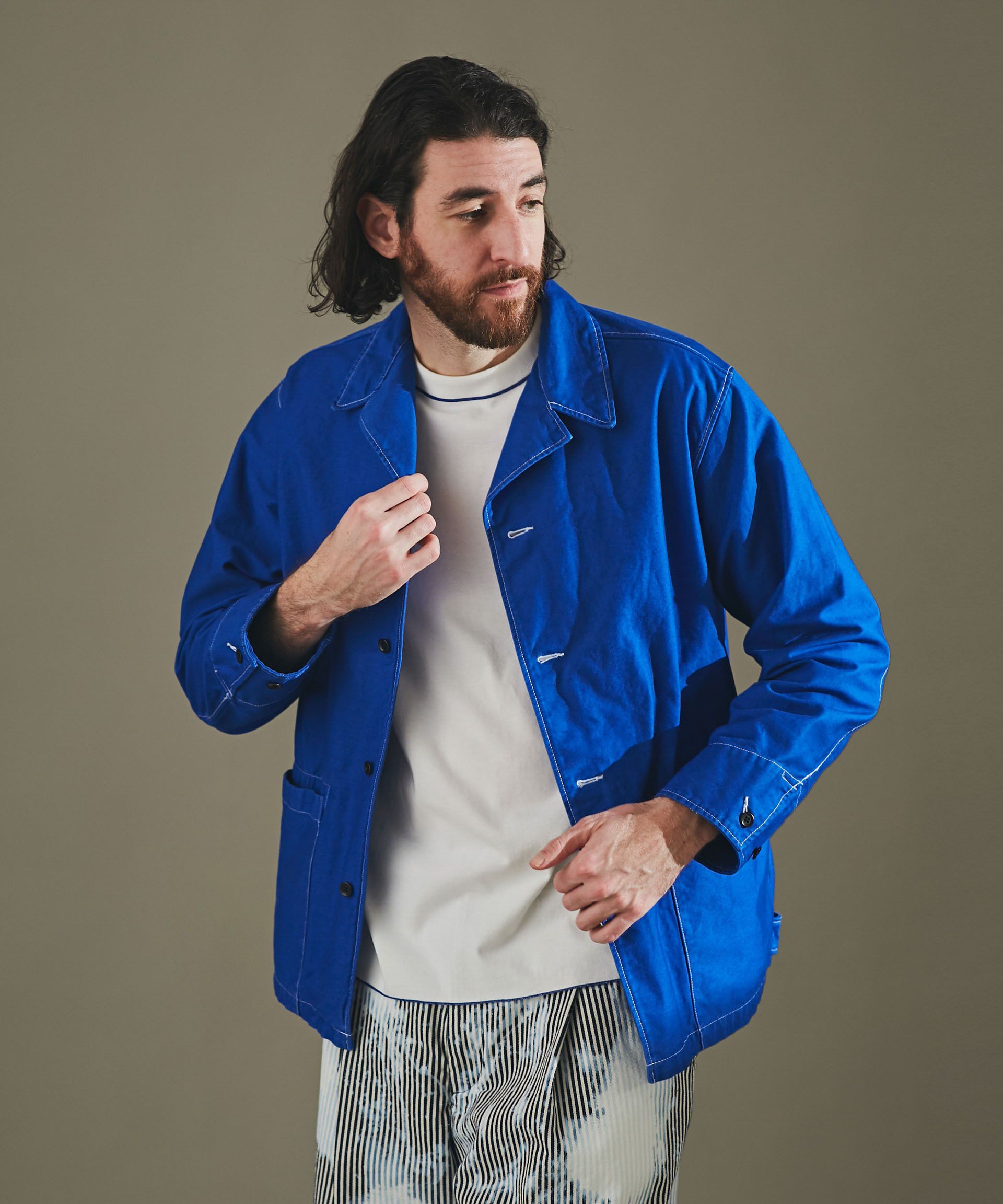 nano･universe「モールスキンガーメントダイシャツブルゾン」|ブルゾン・スタジャン|