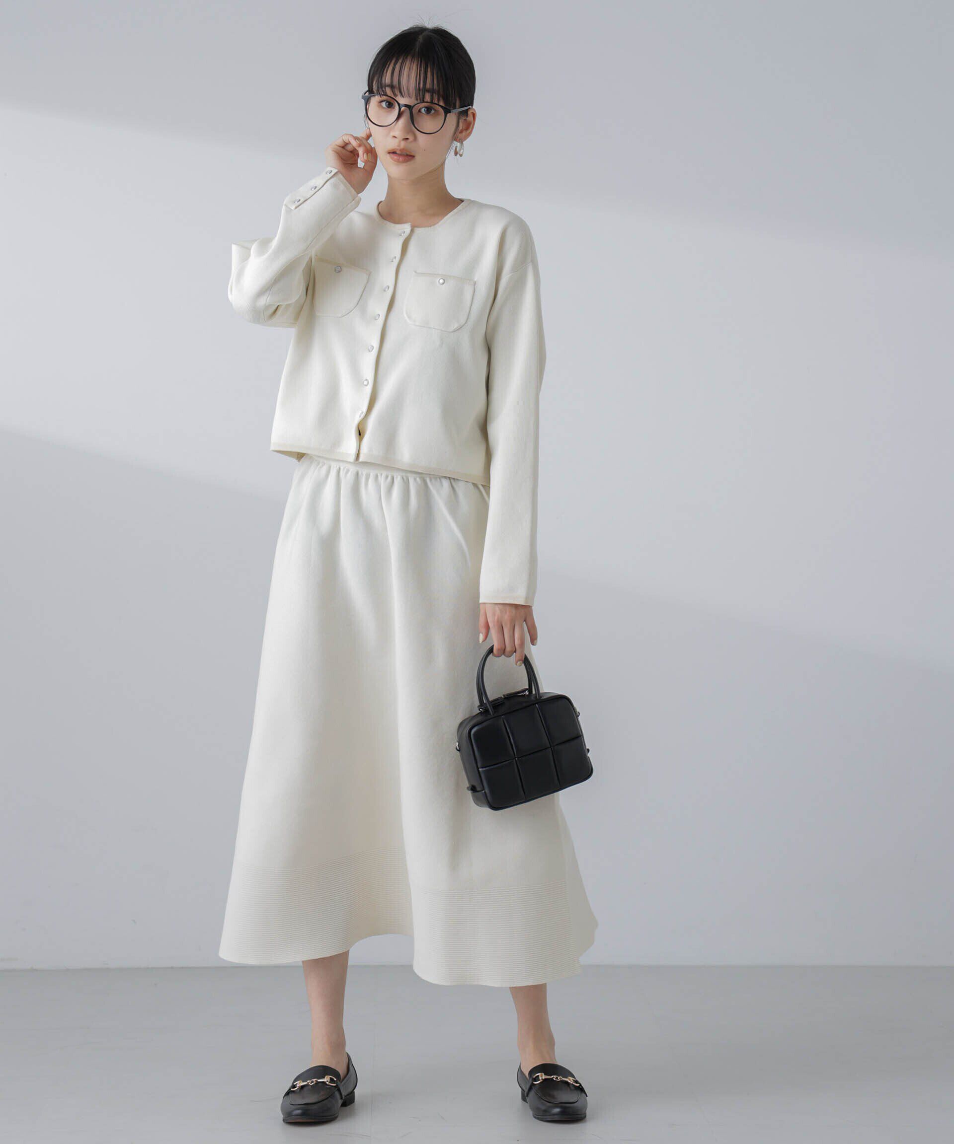 nano･universe「ギャザーフレアニットスカート（セットアップ可）」|スカート|