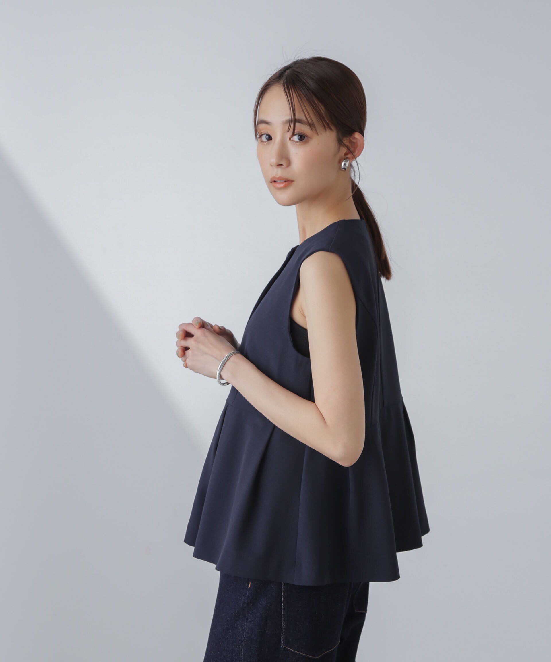 nano･universe「多機能素材ペプラムジレ(セットアップ可）」|ベスト・ジレ|