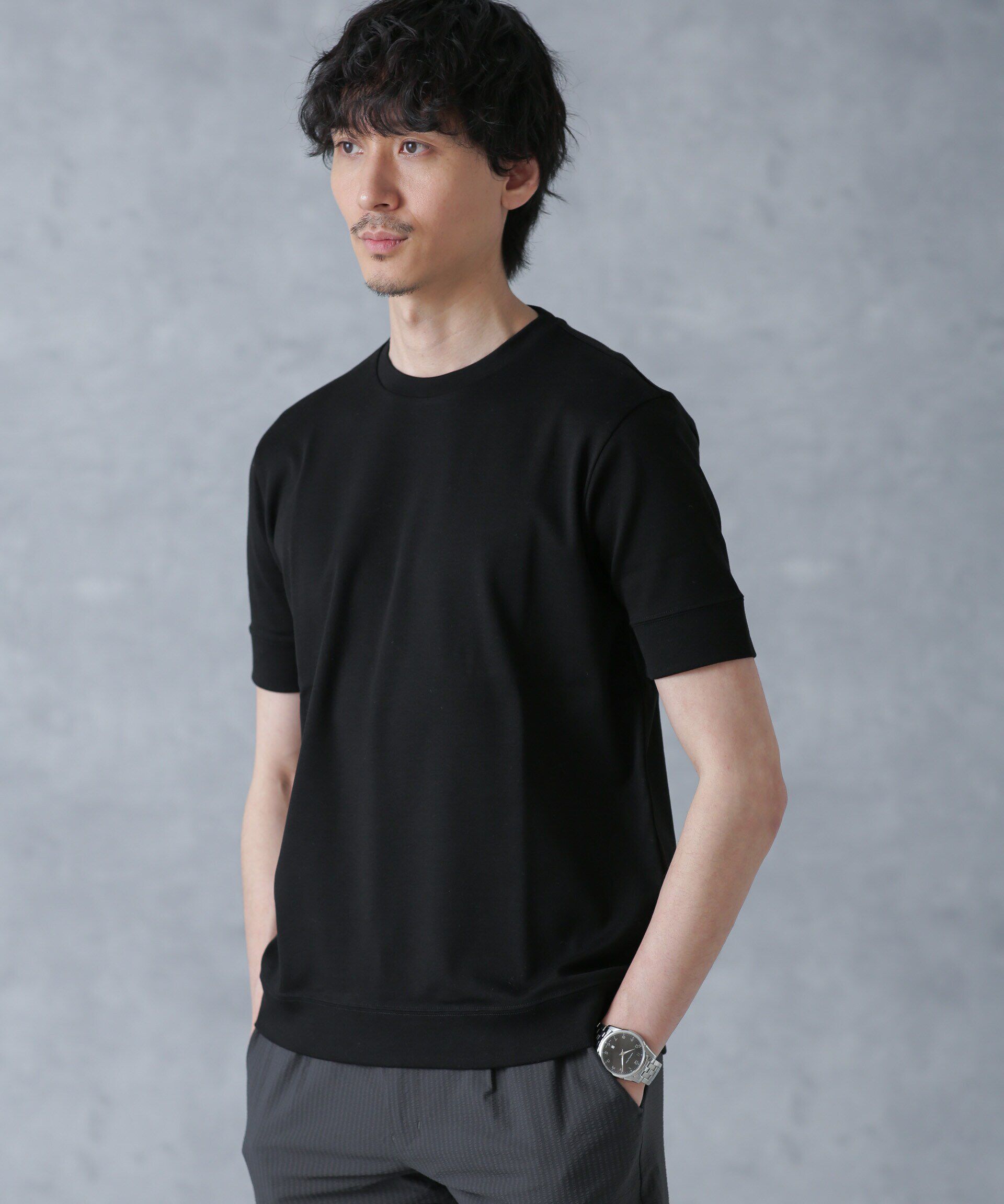 nano･universe「「FORMAL JERSEY」クルーネックカットソー半袖」|Tシャツ・カットソー|