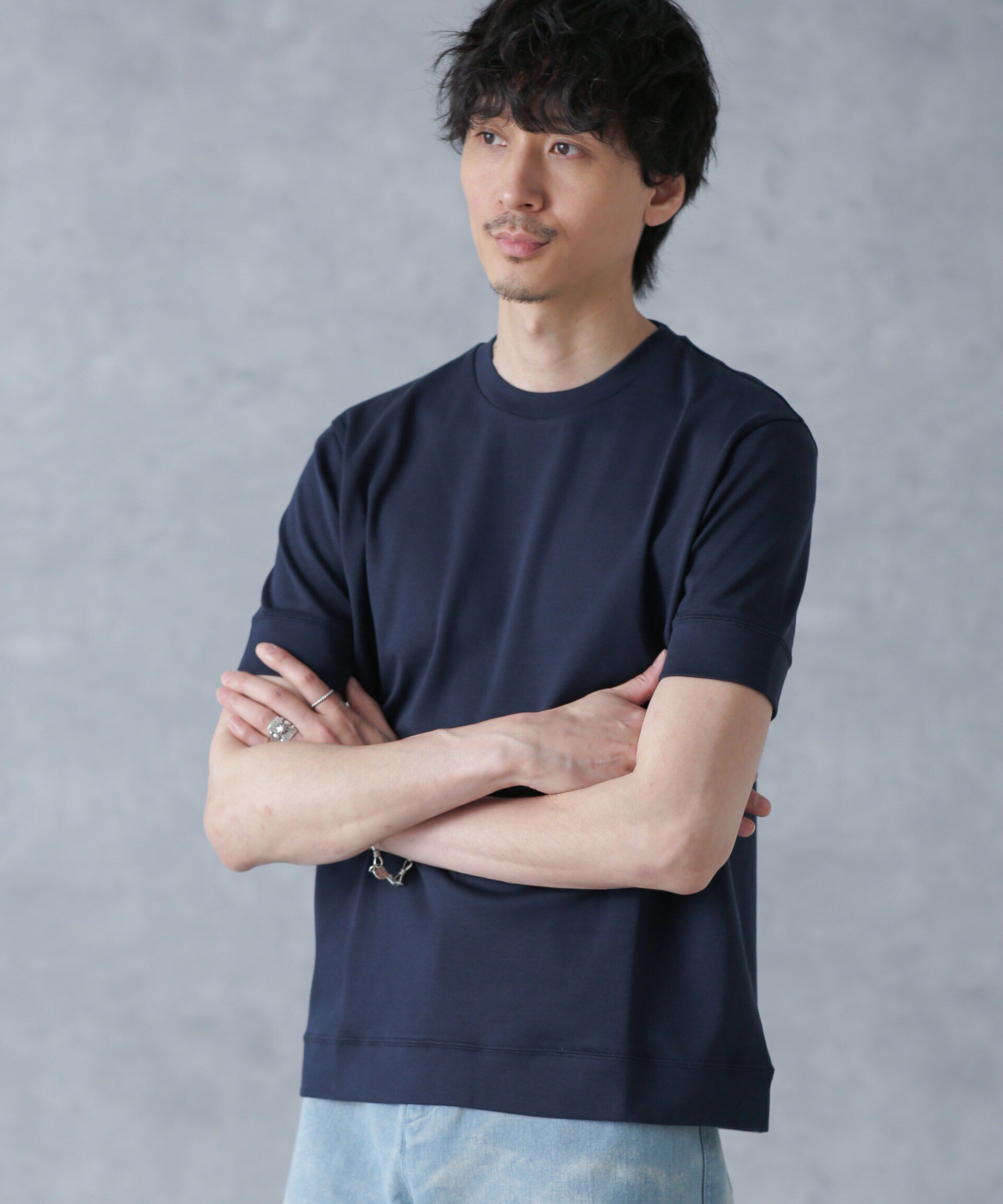 nano･universe「「FORMAL JERSEY」クルーネックカットソー半袖」|Tシャツ・カットソー|