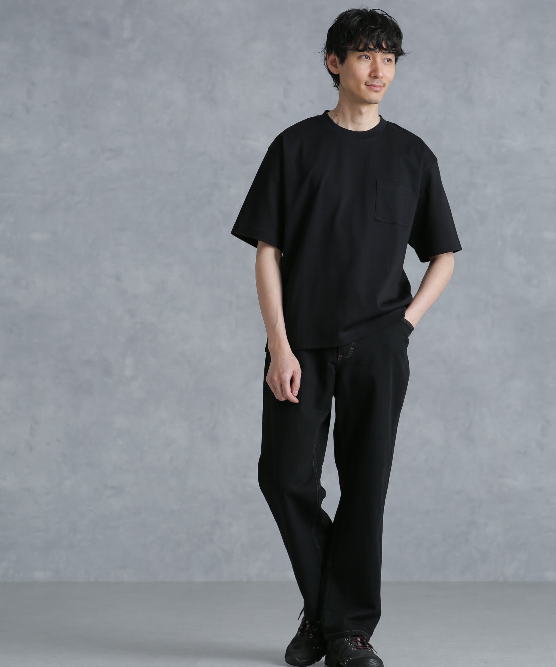 nano･universe「アンチスメル BIGTシャツ 半袖」|Tシャツ・カットソー|ブラック