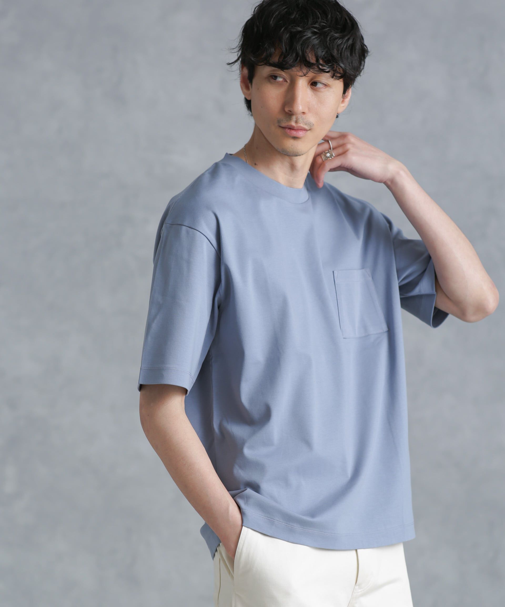 nano･universe「アンチスメル BIGTシャツ 半袖」|Tシャツ・カットソー|ブルーグレー5