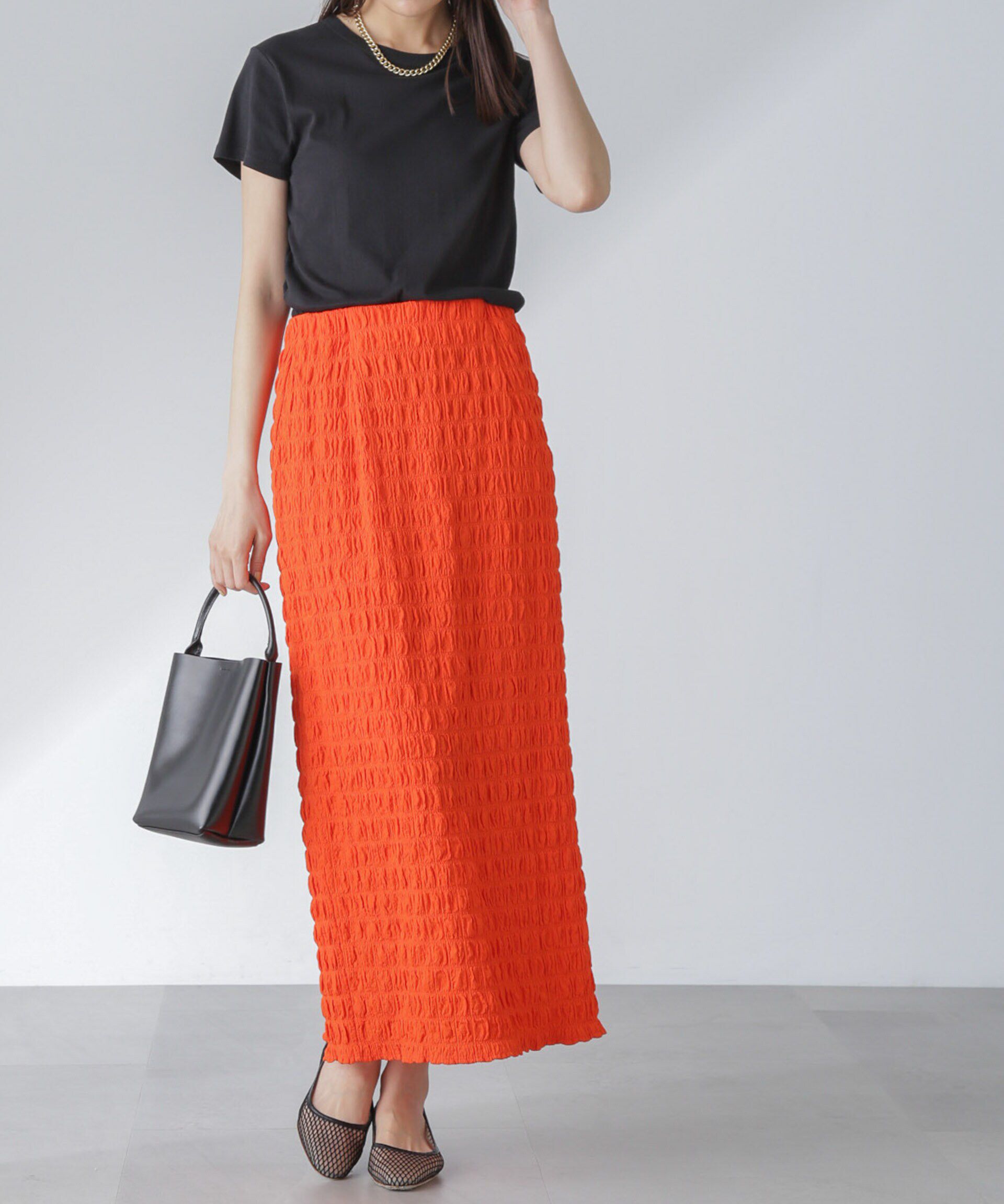 nano･universe「フクレシャーリングタイトスカート（セットアップ可）」|スカート|